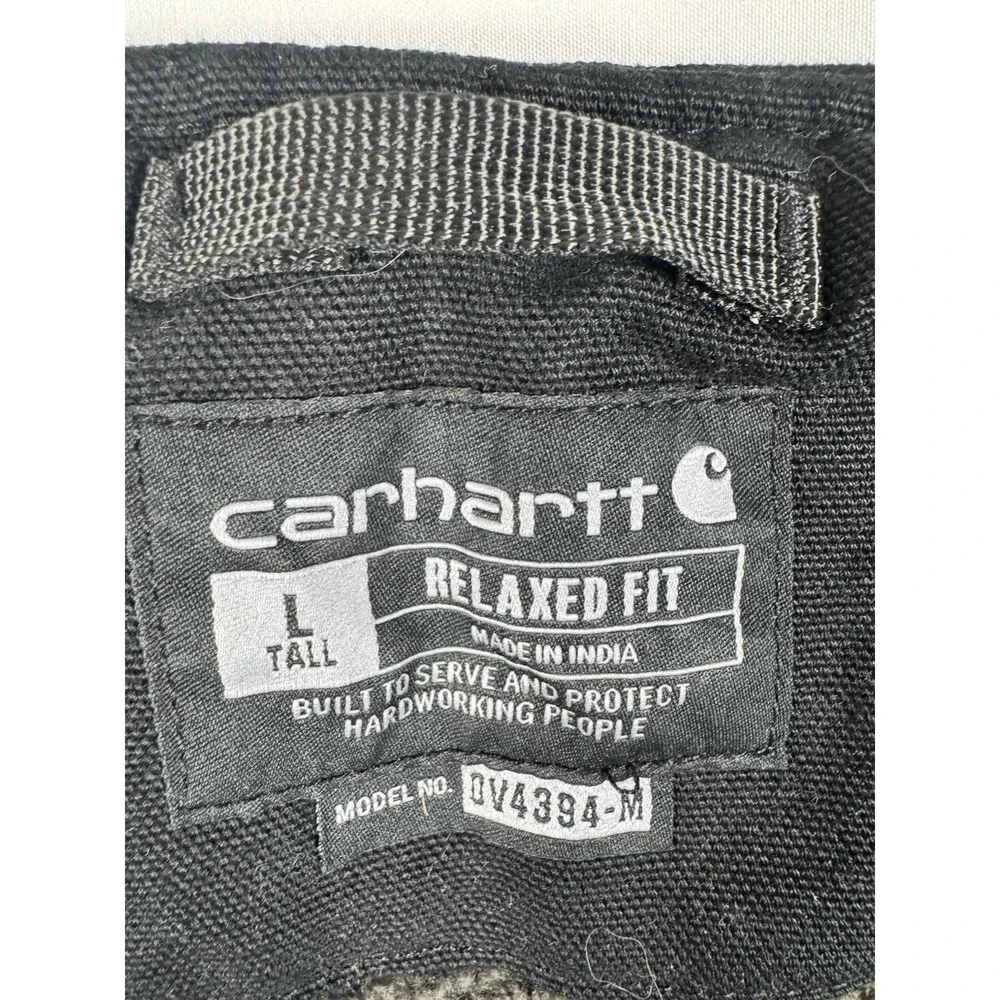 Carhartt Sherpa Lined Duck Canvas Vest Mens L Tall Black Relaxed Fit OV4394 NWT